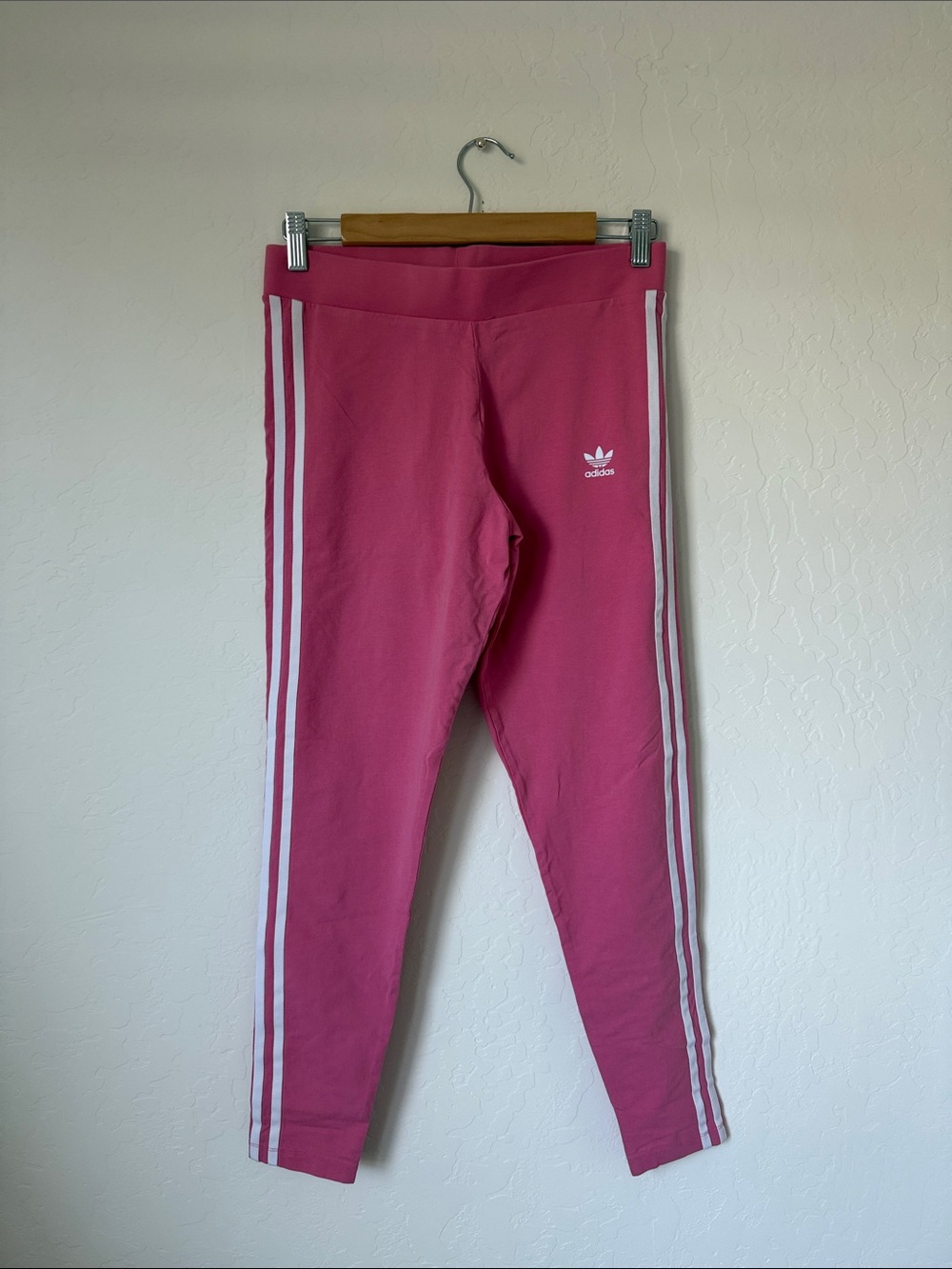 adidas Pink Three-Stripe Leggings